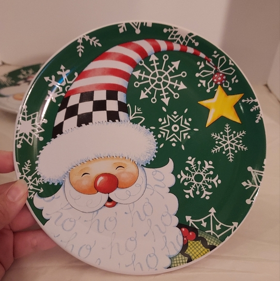 Lot of FOUR (4) Mary Engelbreit Santa Appetizer/Dessert Plates from Hobby Lobby - Picture 5 of 14